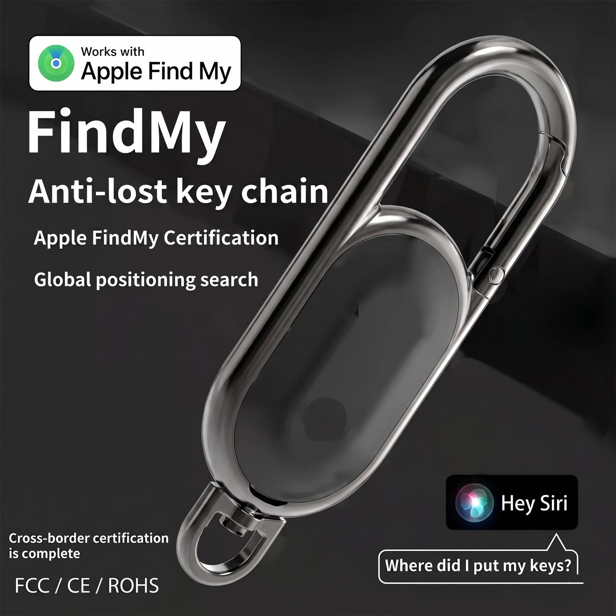 Heavy Equipment Gps Tracker - Anti-lost GPS airtag Smart Carabiner key