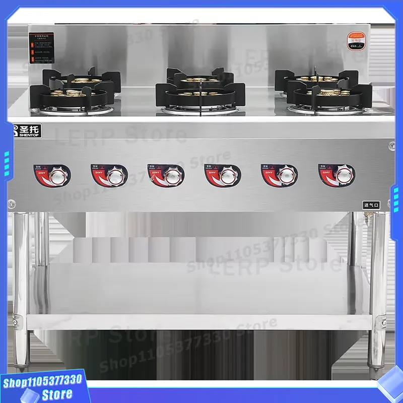 Heavy Equipment In Kitchen - Commercial 6 Burner Gas Stove Countertop