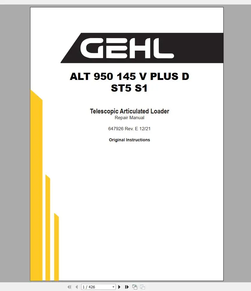 SpecDiag GEHL Machinery Heavy  - огляд і ціна Heavy Equipment Pdf