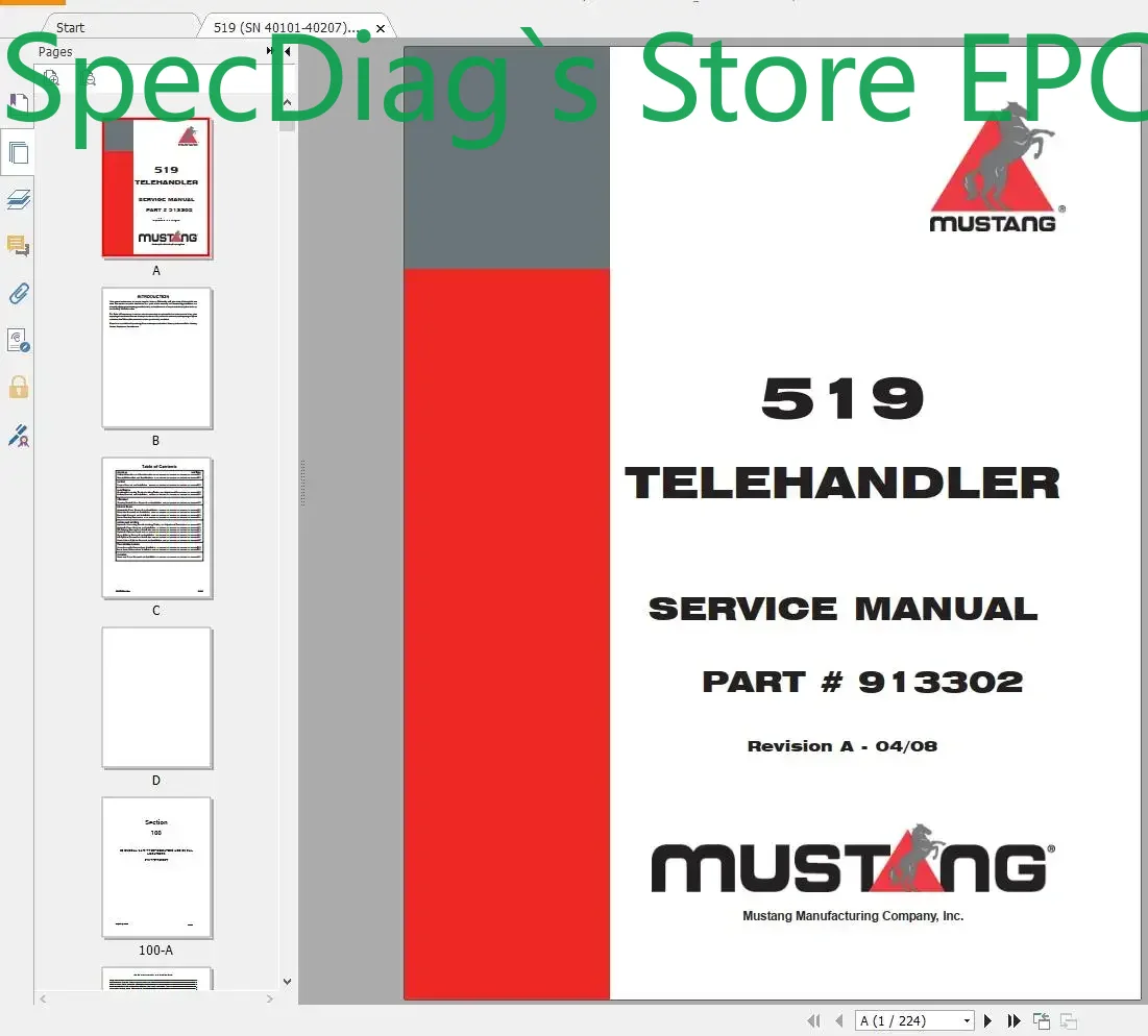 SpecDiag Mustang Machinery Hea - огляд і ціна Heavy Equipment Pdf